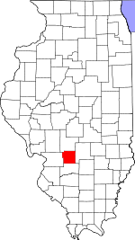 State map highlighting Bond&#32;County