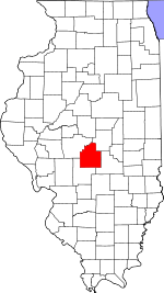 Map of Illinois highlighting Christian County