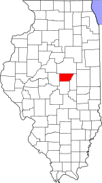 State map highlighting DeWitt&#32;County