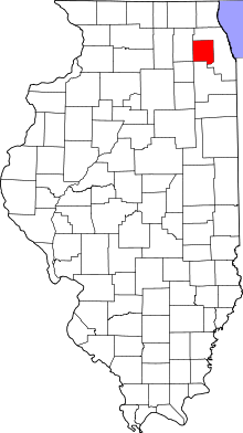 State map highlighting DuPage&#32;County
