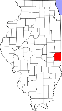 State map highlighting Edgar&#32;County