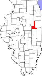 State map highlighting Ford&#32;County