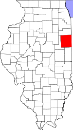 State map highlighting Iroquois&#32;County
