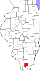 State map highlighting Johnson&#32;County