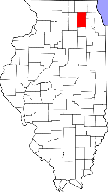 State map highlighting Kane&#32;County