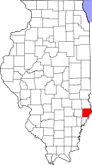 Map of Illinois highlighting Lawrence County