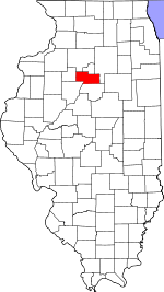 Map of Illinois highlighting Marshall County