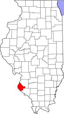 State map highlighting Monroe&#32;County