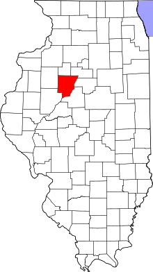 Map of Illinois highlighting Peoria County