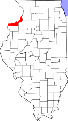 State map highlighting Rock Island&#32;County