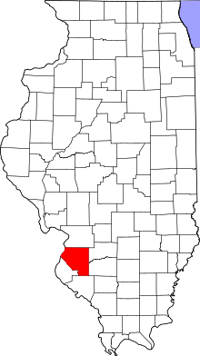 State map highlighting St. Clair&#32;County