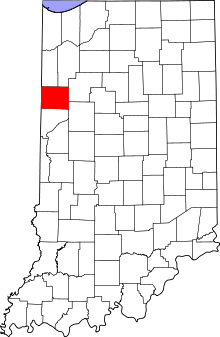Map of Indiana highlighting Benton County