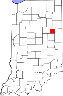 State map highlighting Blackford&#32;County