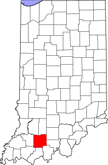State map highlighting Dubois&#32;County