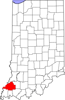 State map highlighting Gibson&#32;County