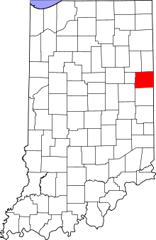 State map highlighting Jay&#32;County