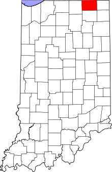 State map highlighting LaGrange&#32;County