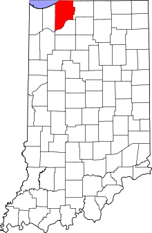 State map highlighting LaPorte&#32;County