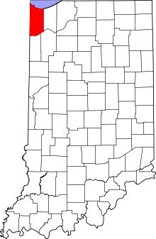 State map highlighting Lake&#32;County