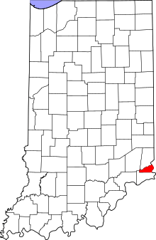 State map highlighting Ohio&#32;County