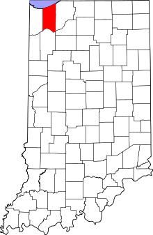 State map highlighting Porter&#32;County