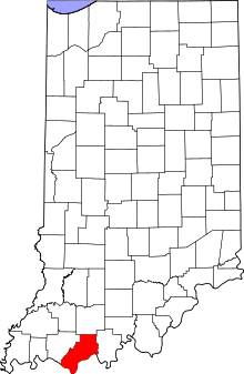 State map highlighting Spencer&#32;County