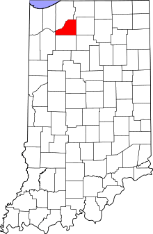 State map highlighting Starke&#32;County