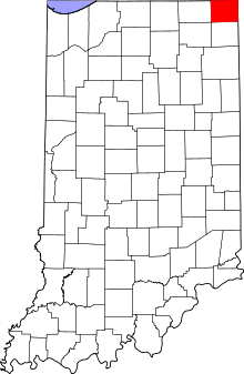 State map highlighting Steuben&#32;County