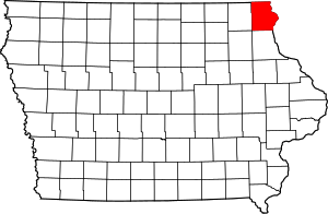 State map highlighting Allamakee&#32;County
