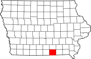 Map of Iowa highlighting Appanoose County