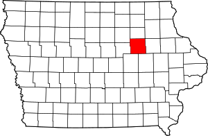 Map of Iowa highlighting Black Hawk County