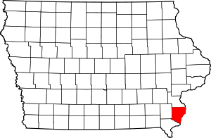 State map highlighting Des Moines&#32;County