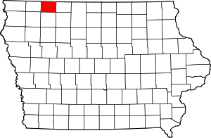 State map highlighting Dickinson&#32;County