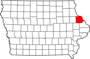 State map highlighting Dubuque&#32;County