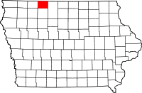 State map highlighting Emmet&#32;County