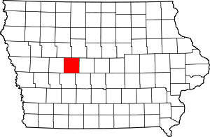 Map of Iowa highlighting Greene County