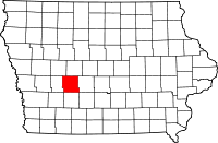 State map highlighting Guthrie&#32;County