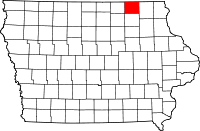 Map of Iowa highlighting Howard County
