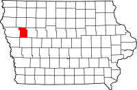 State map highlighting Ida&#32;County