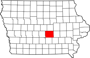 Map of Iowa highlighting Jasper County