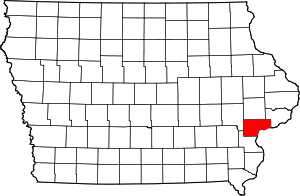 State map highlighting Muscatine&#32;County
