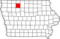 State map highlighting Palo Alto&#32;County