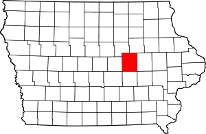 State map highlighting Tama&#32;County