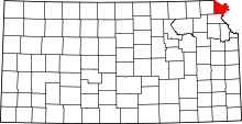 State map highlighting Doniphan&#32;County