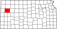 Map of Kansas highlighting Logan County