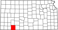 Map of Kansas highlighting Meade County