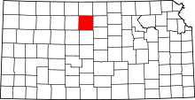 Map of Kansas highlighting Osborne County