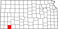 Map of Kansas highlighting Seward County