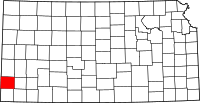 Map of Kansas highlighting Stanton County