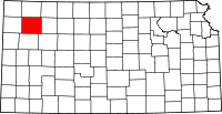 Map of Kansas highlighting Thomas County